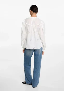 MANGO Koszule I Bluzki*Bluzka z kwiatowym haftem