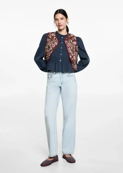 MANGO Koszule I Bluzki*Bluzka z marszczeniem i falbanką