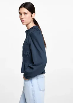 MANGO Koszule I Bluzki*Bluzka z marszczeniem i falbanką