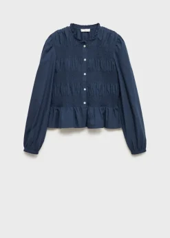 MANGO Koszule I Bluzki*Bluzka z marszczeniem i falbanką