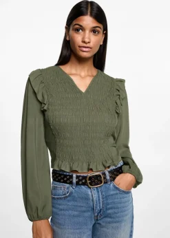 MANGO Koszule I Bluzki*Bluzka z marszczeniem i falbankami