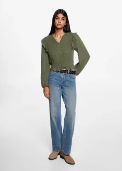 MANGO Koszule I Bluzki*Bluzka z marszczeniem i falbankami