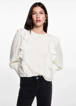 MANGO Koszule I Bluzki*Bluzka z marszczeniem i falbankami