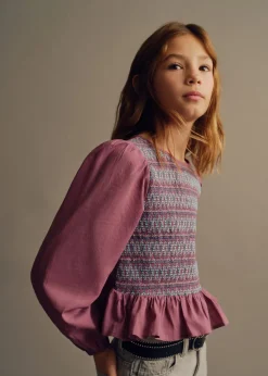 Dzieci MANGO Koszule I Bluzki*Bluzka z marszczonym panelem