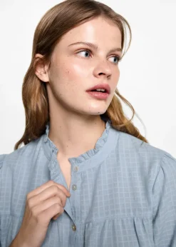 MANGO Koszule I Bluzki*Bluzka z teksturą w kratkę