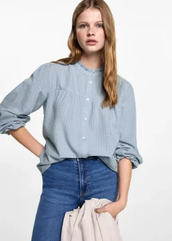 MANGO Koszule I Bluzki*Bluzka z teksturą w kratkę