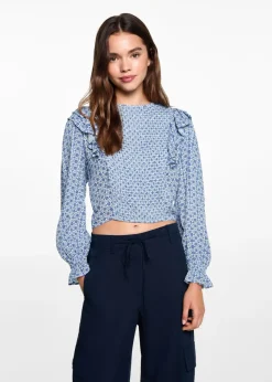 MANGO Koszule I Bluzki*Bluzka ze wzorem i falbankami