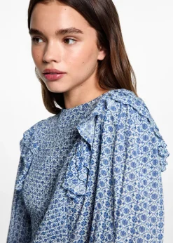 MANGO Koszule I Bluzki*Bluzka ze wzorem i falbankami
