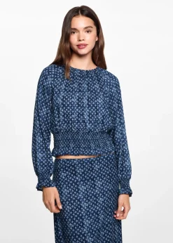 MANGO Koszule I Bluzki*Bluzka ze wzorem i marszczeniem