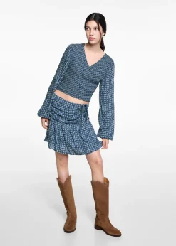 MANGO Koszule I Bluzki*Bluzka ze wzorem i marszczeniem