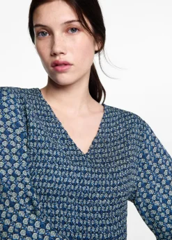 MANGO Koszule I Bluzki*Bluzka ze wzorem i marszczeniem