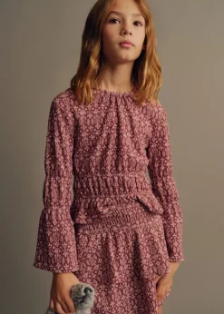 Dzieci MANGO Koszulki I Topy*Bluzka ze wzorem i marszczeniem