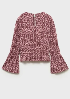 Dzieci MANGO Koszulki I Topy*Bluzka ze wzorem i marszczeniem