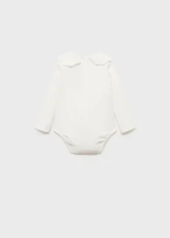 Dzieci MANGO T-shirty I Body*Body bawełniane z haftowanym kołnierzykiem