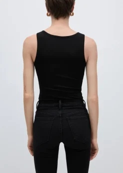 MANGO Topy*Body z dekoltem w serek i guzikami