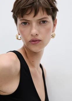 MANGO Topy*Body z dekoltem w serek i guzikami