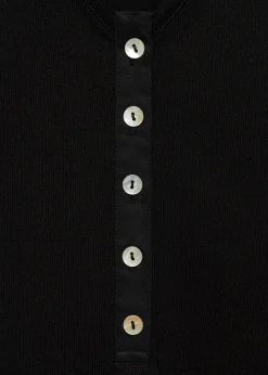 MANGO Topy*Body z dekoltem w serek i guzikami