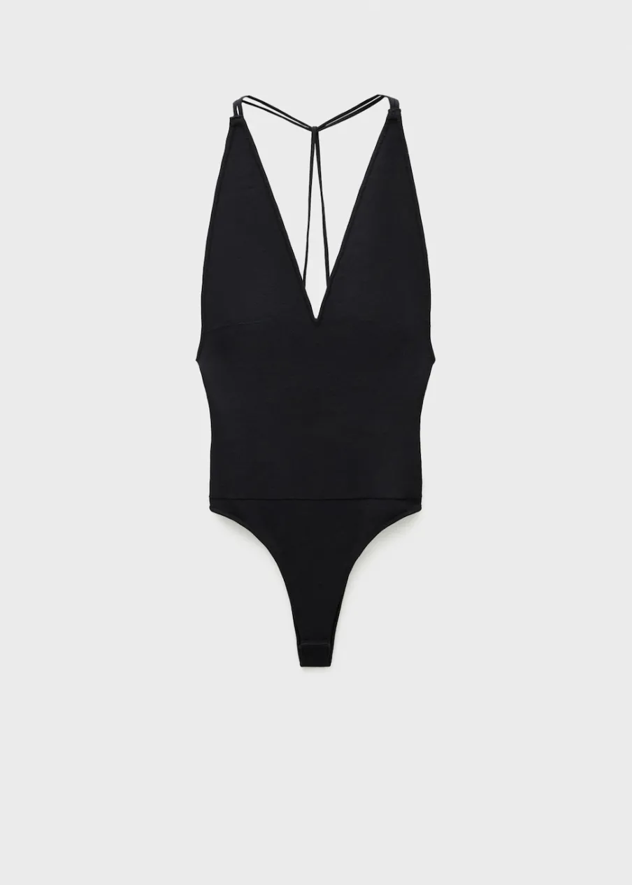 MANGO Topy*Body z dzianiny z odkrytymi plecami