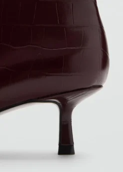 MANGO Buty*Botki na obcasie kaczuszka ze wzorem skóry krokodyla