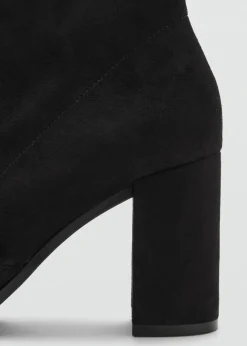 MANGO Buty*Botki na obcasie klockowym ze sztucznego zamszu