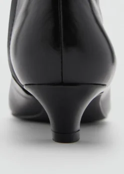 MANGO Buty|Akcesoria Skórzane*Botki skórzane na obcasie kitten