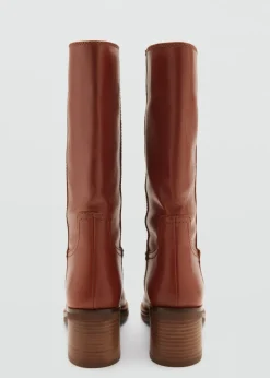 MANGO Buty|Akcesoria Skórzane*Botki skórzane na obcasie klockowym