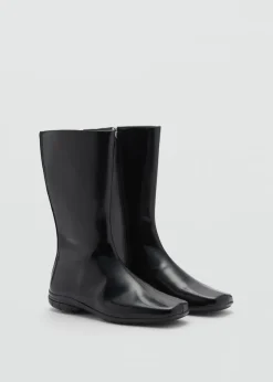 MANGO Buty|Akcesoria Skórzane*Botki skórzane z kwadratowym noskiem