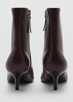 MANGO Buty|Akcesoria Skórzane*Botki skórzane z kwadratowym noskiem