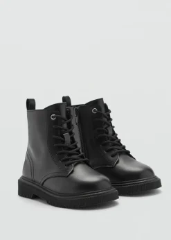 Dzieci MANGO Buty*Botki trapery skórzane sznurowane