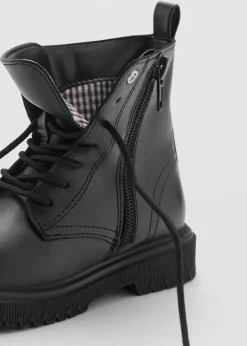 Dzieci MANGO Buty*Botki trapery skórzane sznurowane