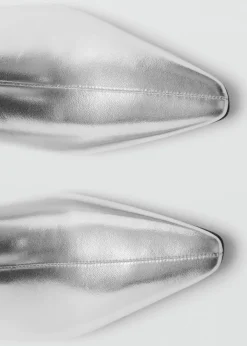 MANGO Buty*Botki w metalicznym kolorze ze spiczastym noskiem