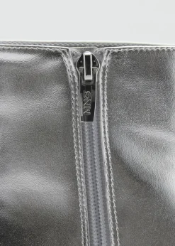 MANGO Buty*Botki w metalicznym kolorze ze spiczastym noskiem