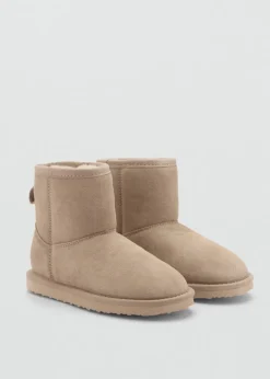 Dzieci MANGO Buty*Botki ze skóry wyściełane futerkiem
