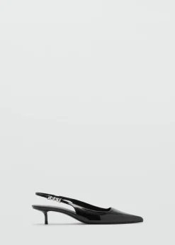 MANGO Buty*Buty na obcasie kaczuszka z ozdobą ze strasu