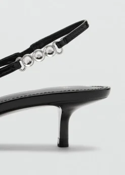 MANGO Buty*Buty na obcasie kaczuszka z ozdobą ze strasu