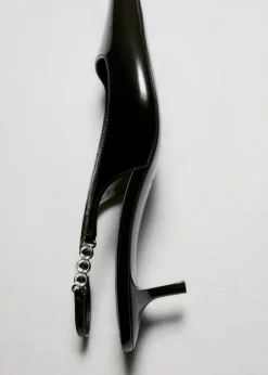 MANGO Buty*Buty na obcasie kaczuszka z ozdobą ze strasu