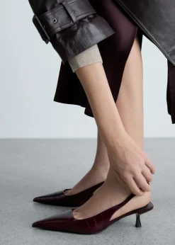 MANGO Buty*Buty na obcasie typu kaczuszka z efektem krokodylej skóry