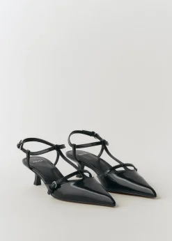 MANGO Buty|Akcesoria Skórzane*Buty skórzane na obcasie kaczuszka