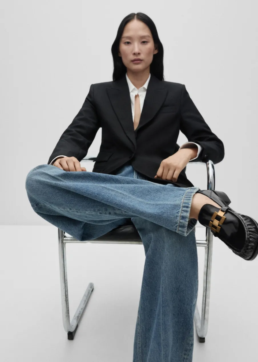 MANGO Buty|Akcesoria Skórzane*Buty skórzane z metalowym elementem