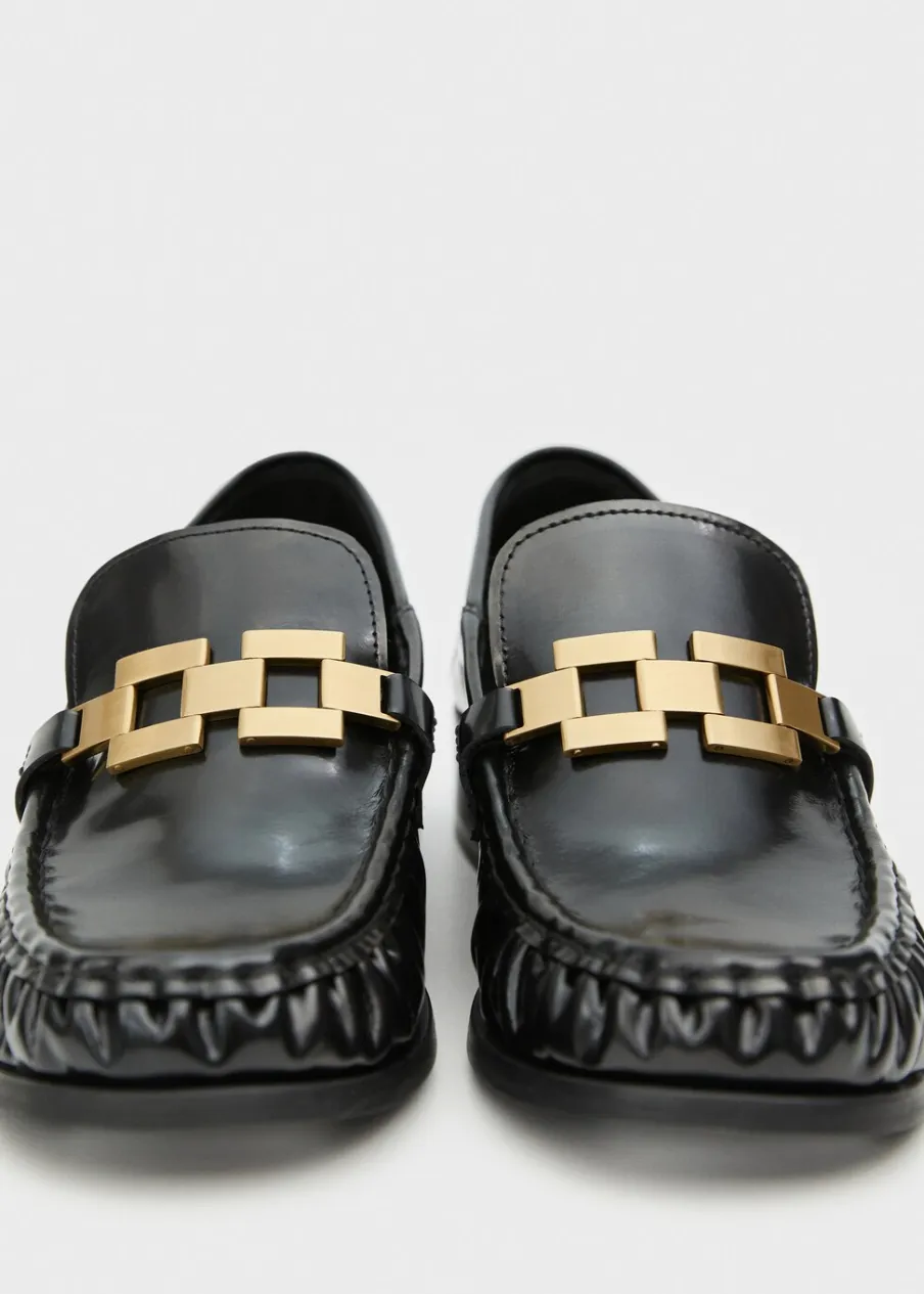 MANGO Buty|Akcesoria Skórzane*Buty skórzane z metalowym elementem