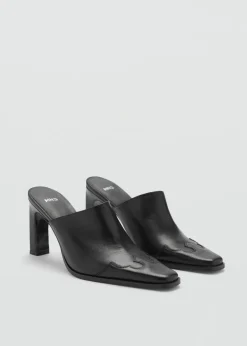 MANGO Buty|Akcesoria Skórzane*Buty skórzane z odkrytą piętą i noskiem