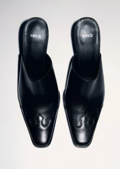 MANGO Buty|Akcesoria Skórzane*Buty skórzane z odkrytą piętą i noskiem
