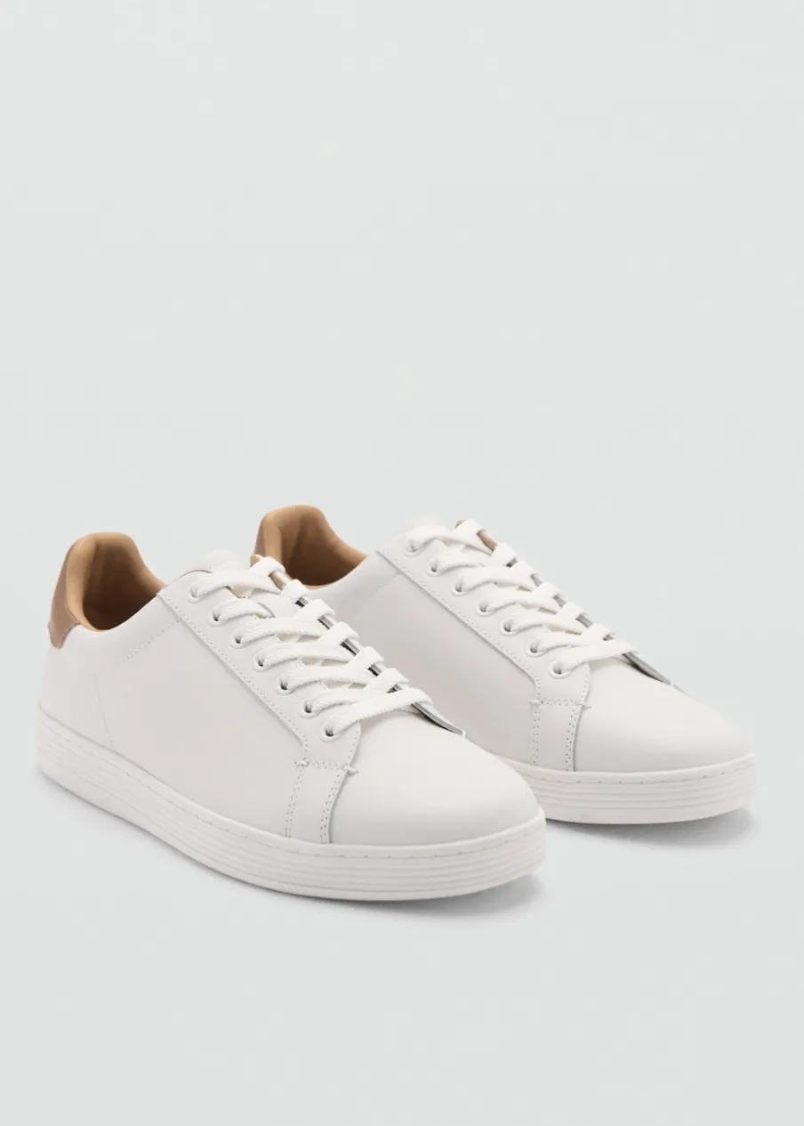 MANGO Skóra|Buty*Buty sportowe skórzane z kontrastowymi wstawkami