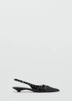 MANGO Buty*Buty z ozdobnymi dziurkami na obcasie kaczuszka