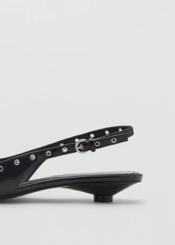 MANGO Buty*Buty z ozdobnymi dziurkami na obcasie kaczuszka