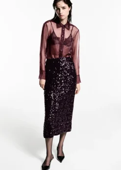 MANGO Spódnice*Cekinowa spódnica midi