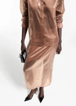 MANGO Spódnice*Cekinowa spódnica midi