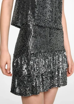 MANGO Spódnice*Cekinowa spódnica z falbankami