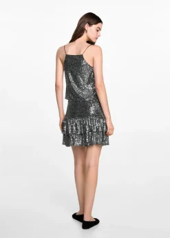 MANGO Spódnice*Cekinowa spódnica z falbankami