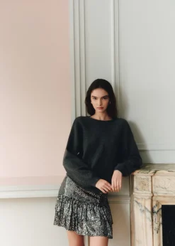 MANGO Spódnice*Cekinowa spódnica z falbankami